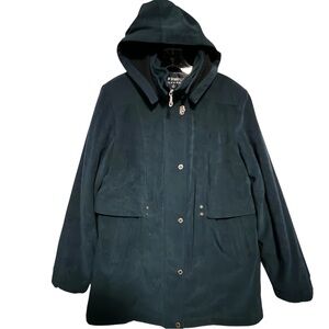 Fleet Street LTD green ribbed hooded parka Med EUC